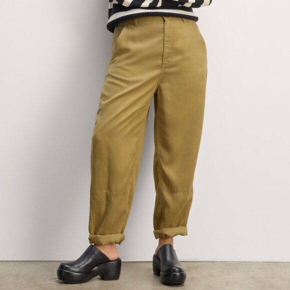 NEW Everlane The Chino in Buttersoft Womens 16 Fennel Seed Barrel Pant - Picture 1 of 15